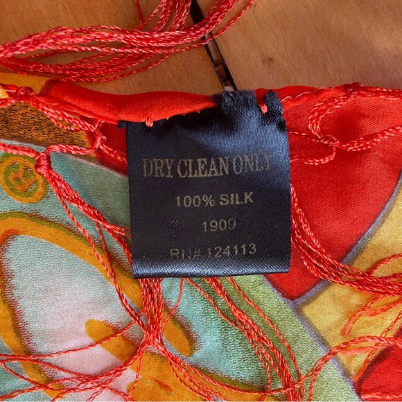 ED HARDY Y2K Vintage Silk Scarf Large Square Fringe Love Kills Slowly Graffiti - Picture 7 of 7